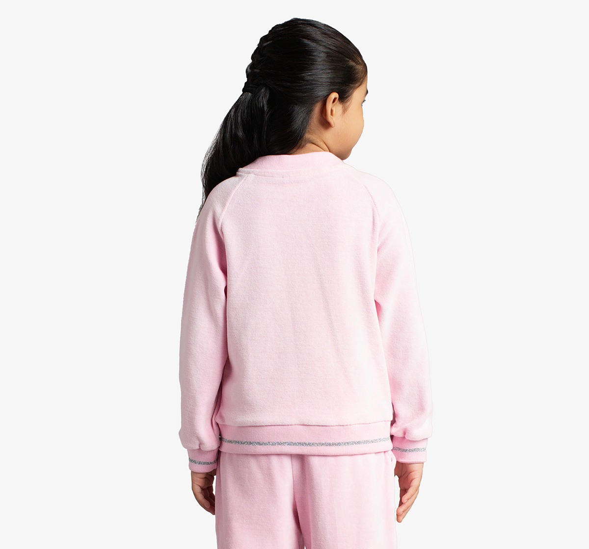 Ed-A-Mamma Girls Cotton Velour Jacket And Pants Co-Ordinate Set - Pink