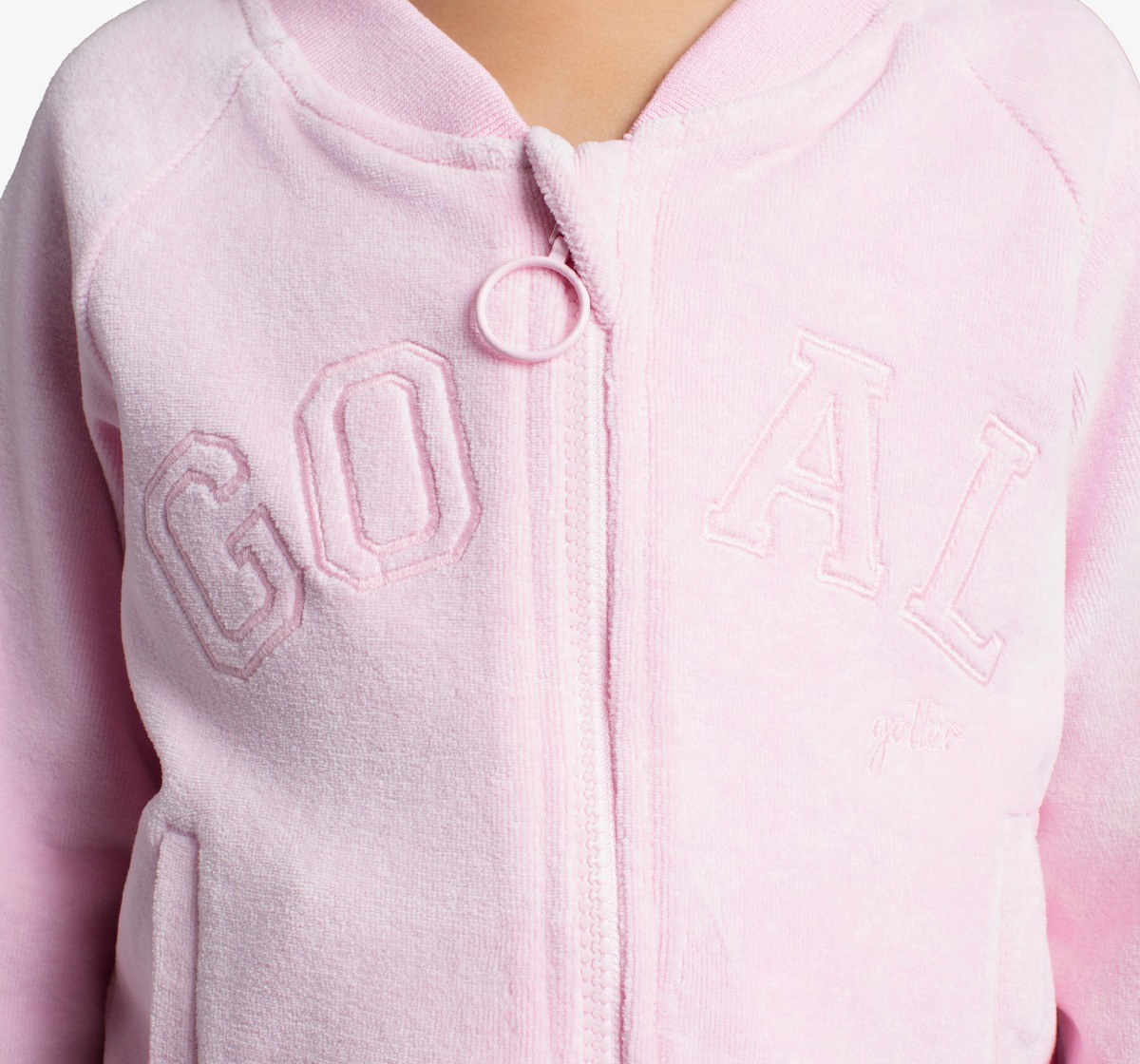 Ed-A-Mamma Girls Cotton Velour Jacket And Pants Co-Ordinate Set - Pink