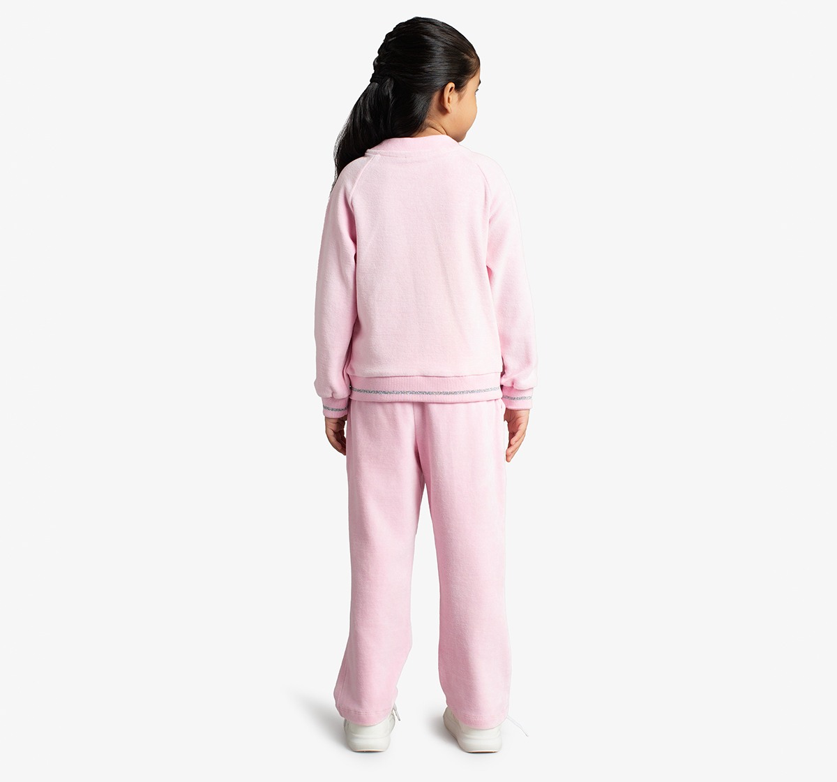 Ed-A-Mamma Girls Cotton Velour Jacket And Pants Co-Ordinate Set - Pink