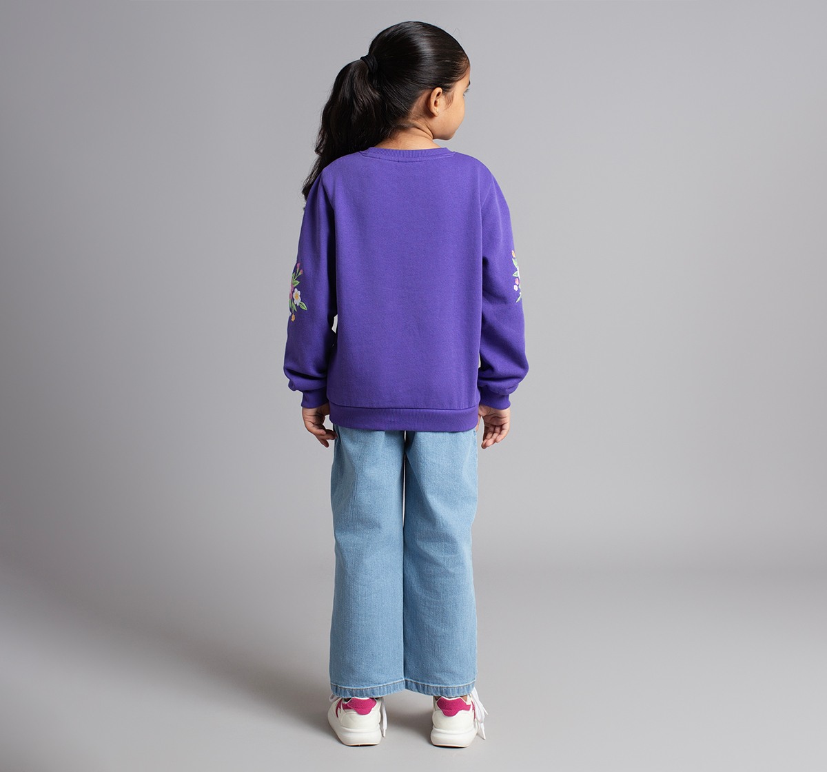 Girls Sweatshirt With Embroidery