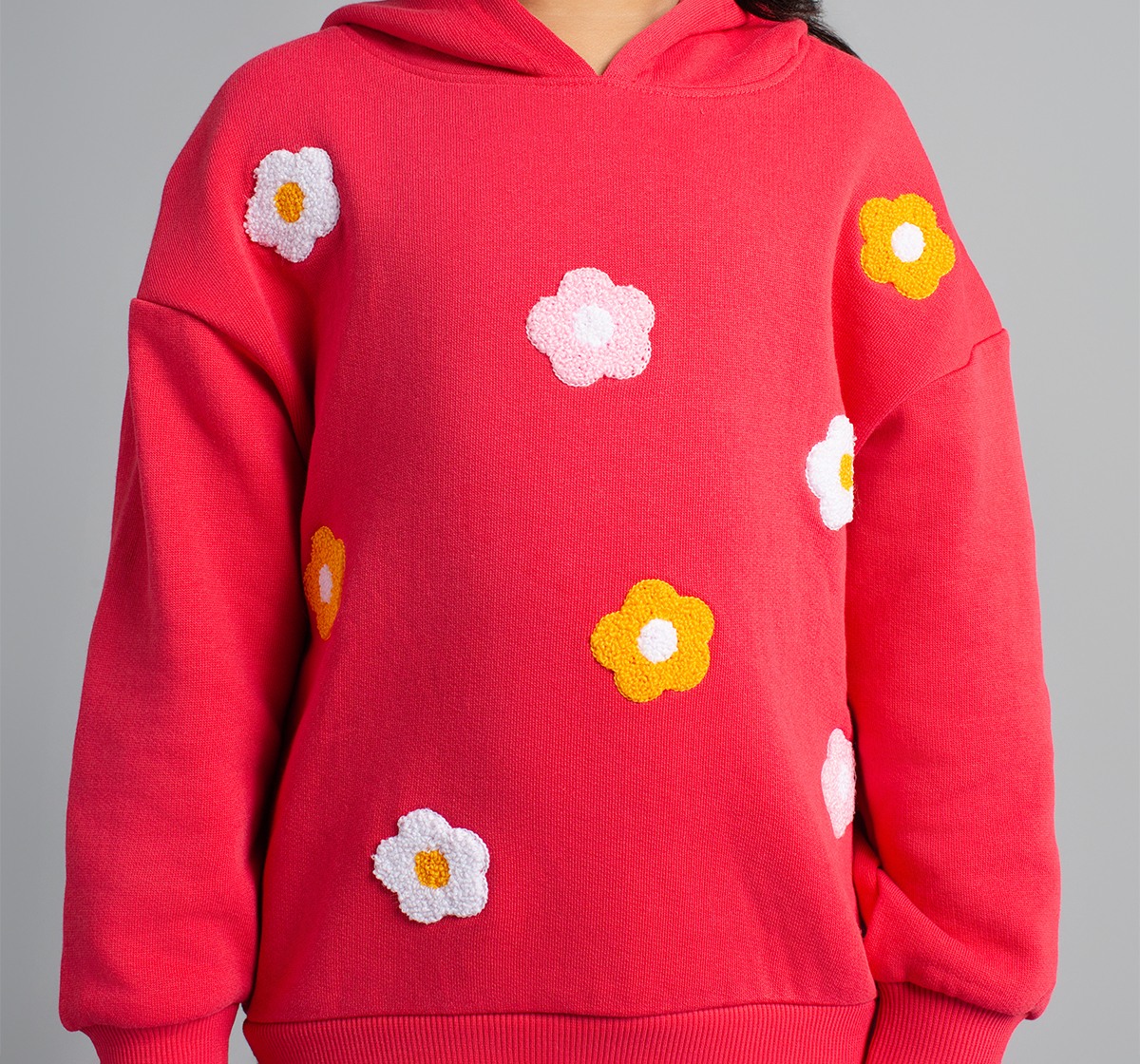 Girls Sweatshirt With All Over Embroidery