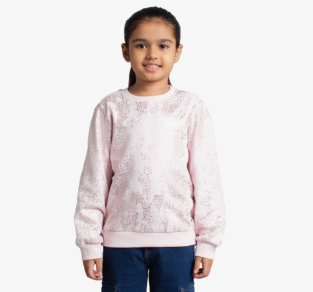 Girls Foil Printed Sweatshirt