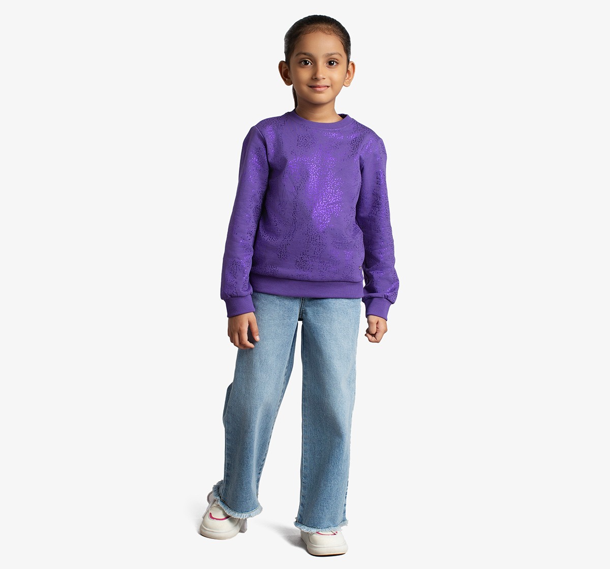 Girls Foil Printed Sweatshirt