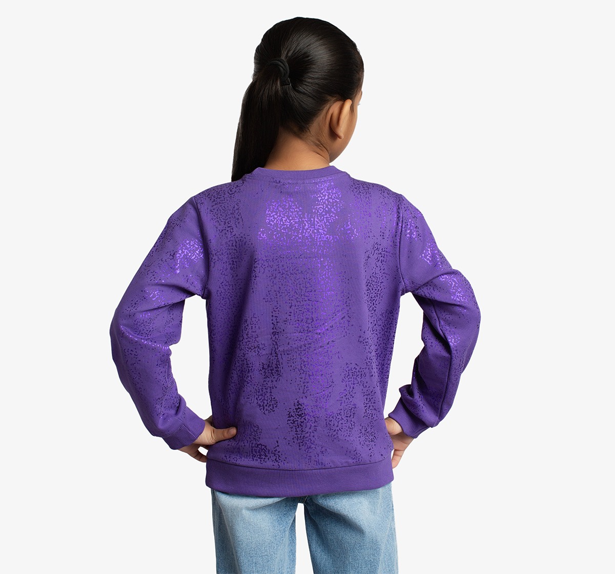 Girls Foil Printed Sweatshirt