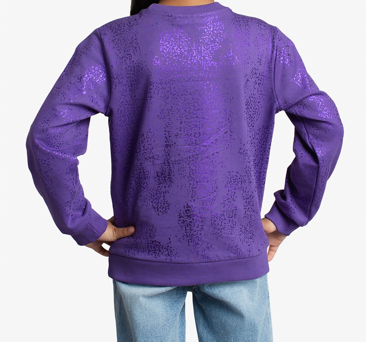 Girls Foil Printed Sweatshirt