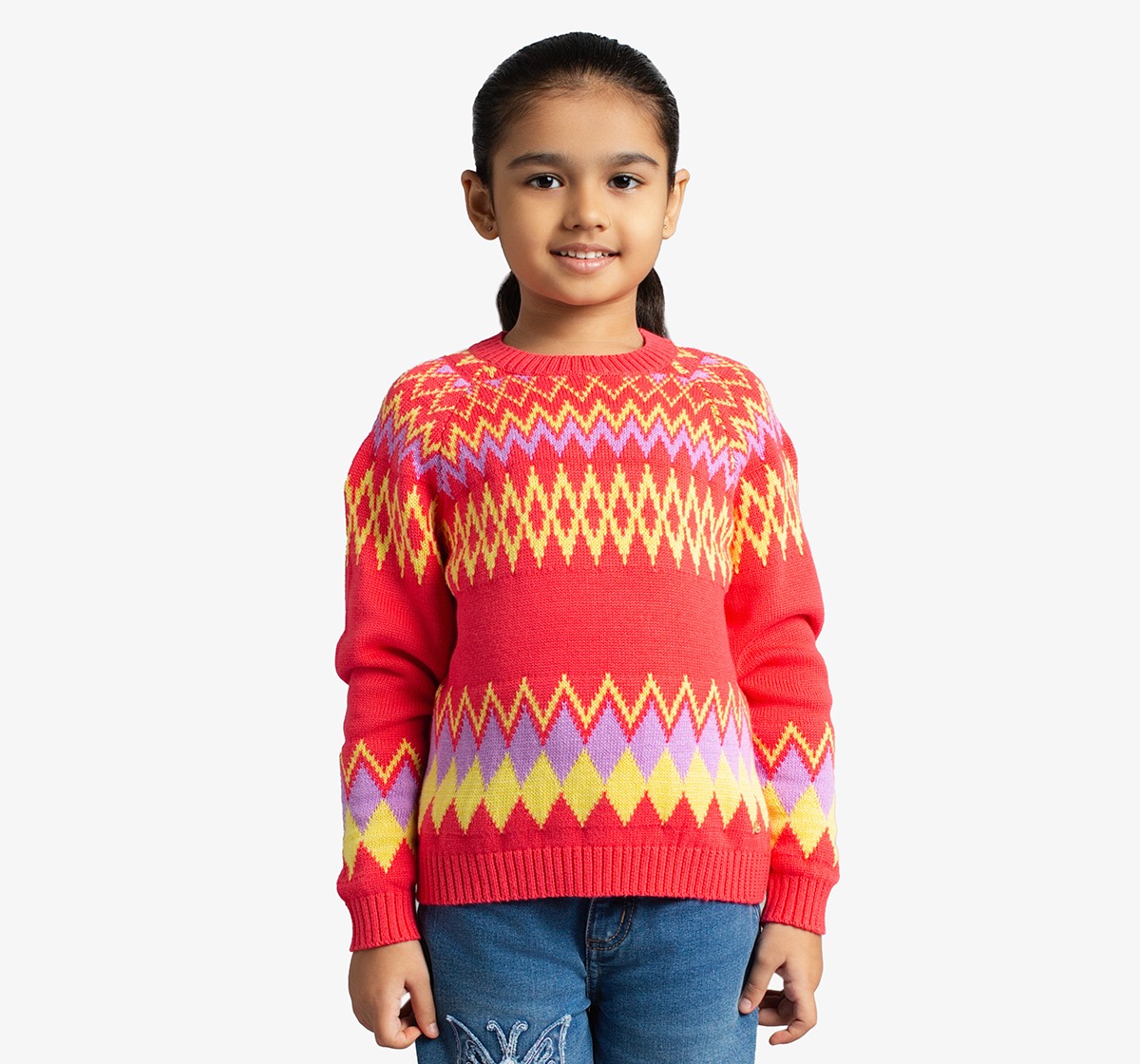 Girls Jacquard Sweater