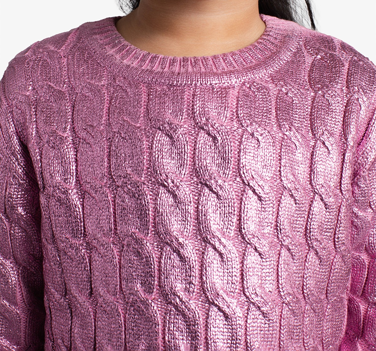 Girls Sweater With All Over Foil