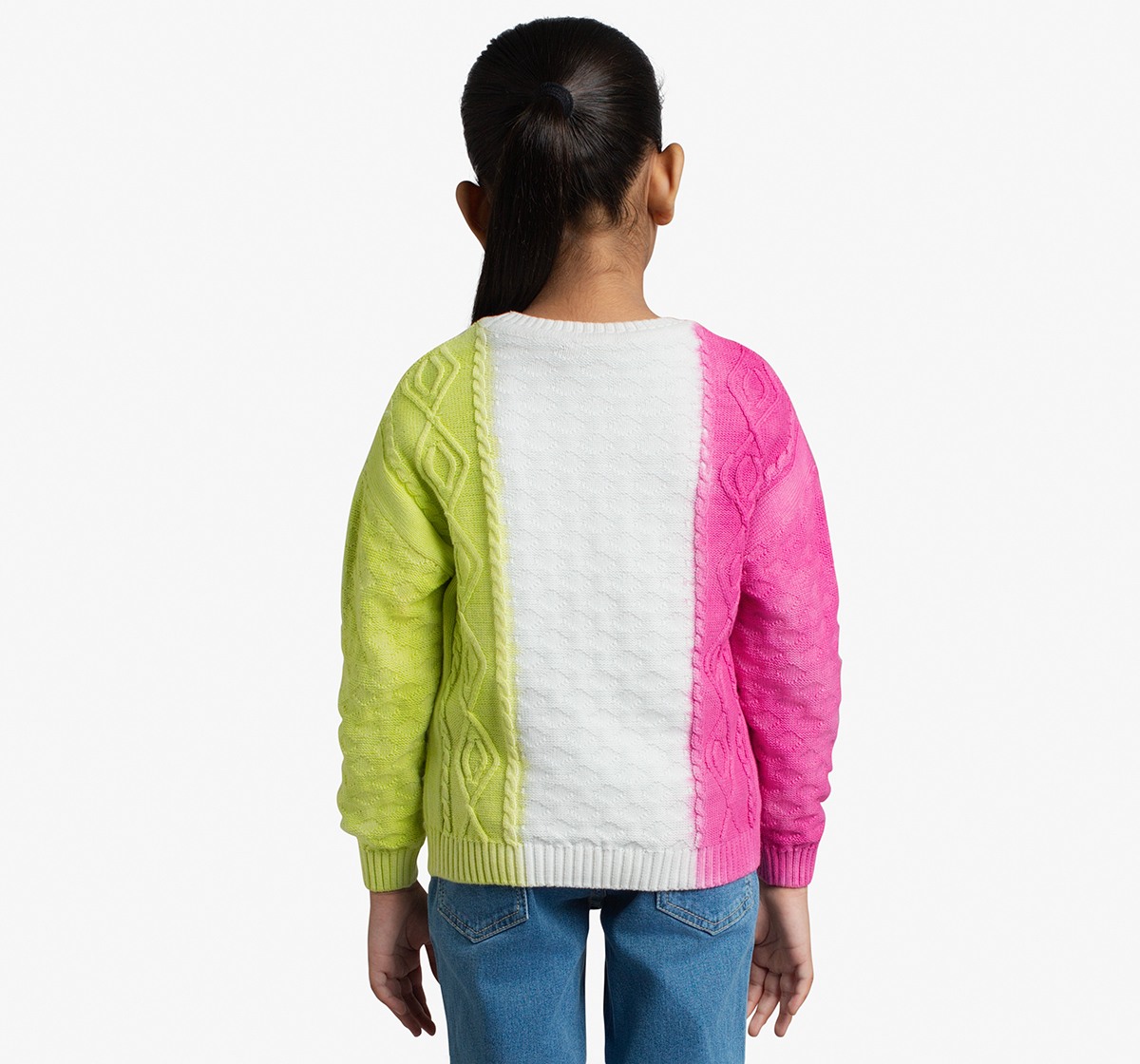 Girls Sweater With Two Toned Tie-Dye