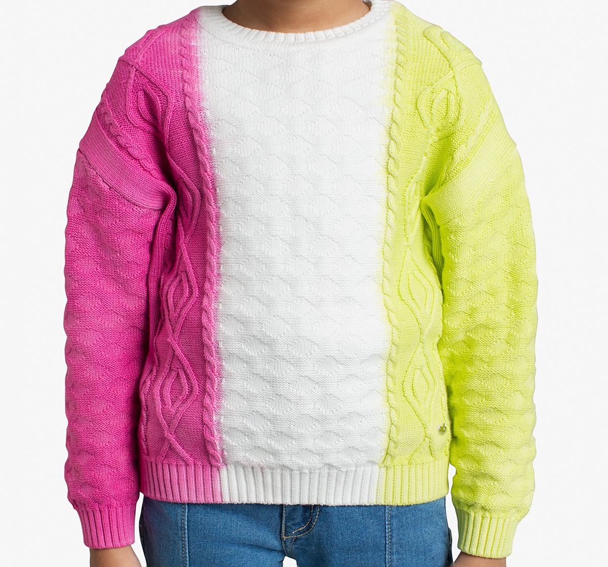 Girls Sweater With Two Toned Tie-Dye