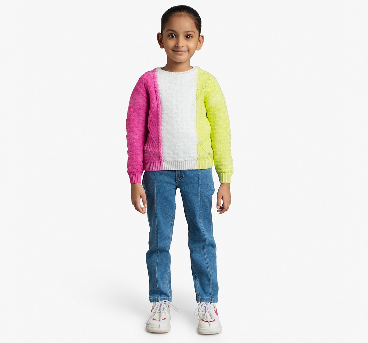 Girls Sweater With Two Toned Tie-Dye