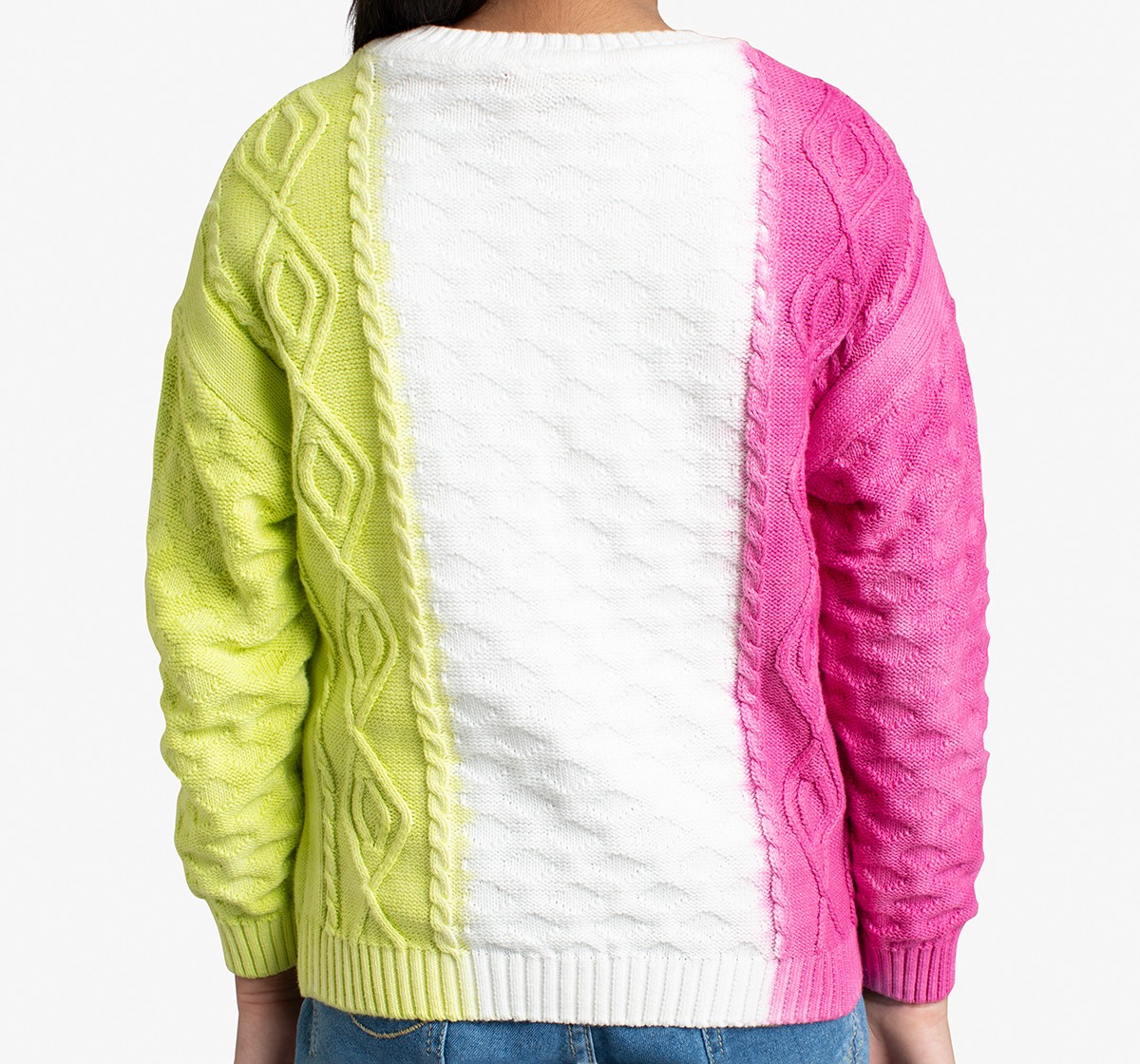 Girls Sweater With Two Toned Tie-Dye