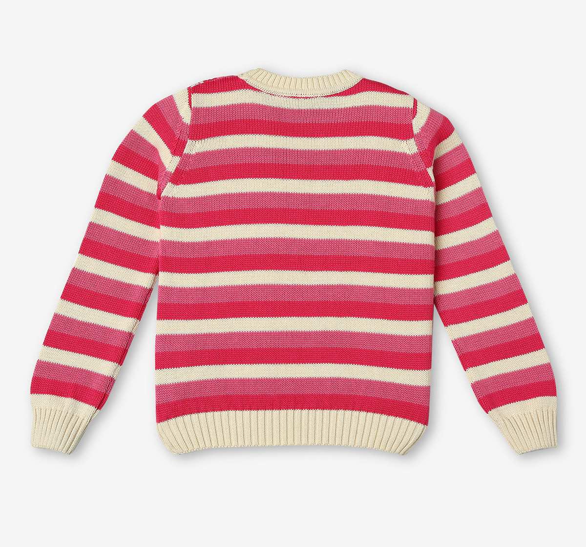 Girls Floral Jacquard Sweater