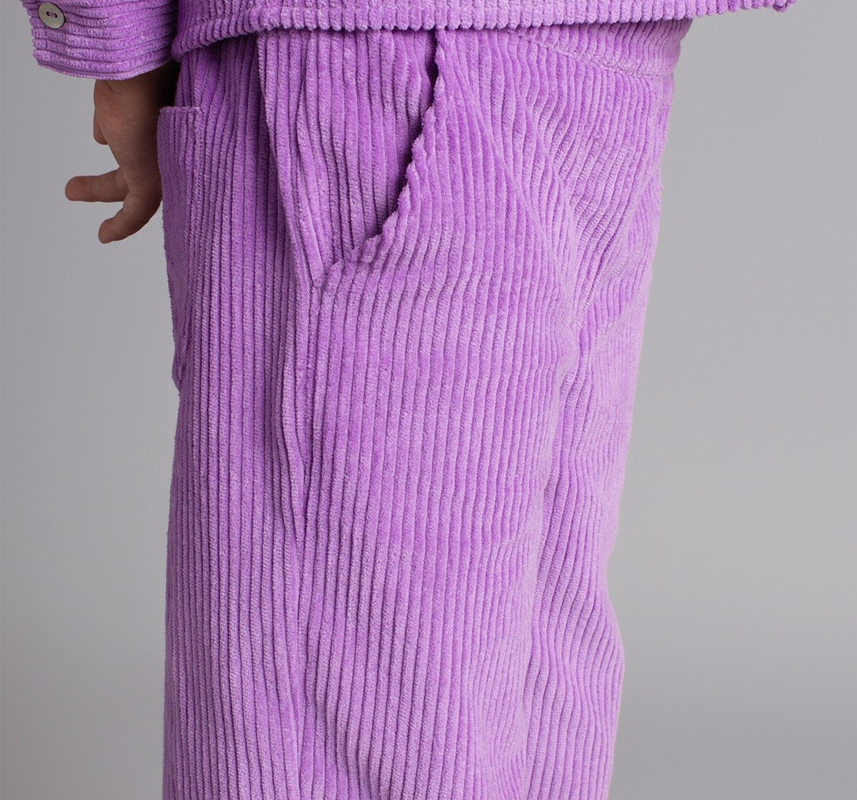 Ed-A-Mamma Girls Corduroy Shirt And Trousers With Rhine Stone Detail - Lilac