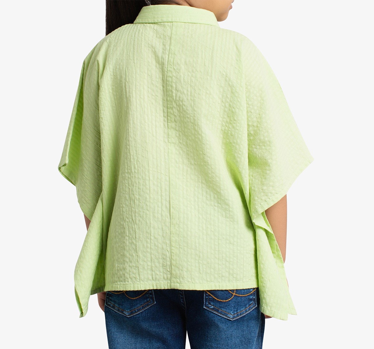 Girls Floral Embroidered Poncho Top