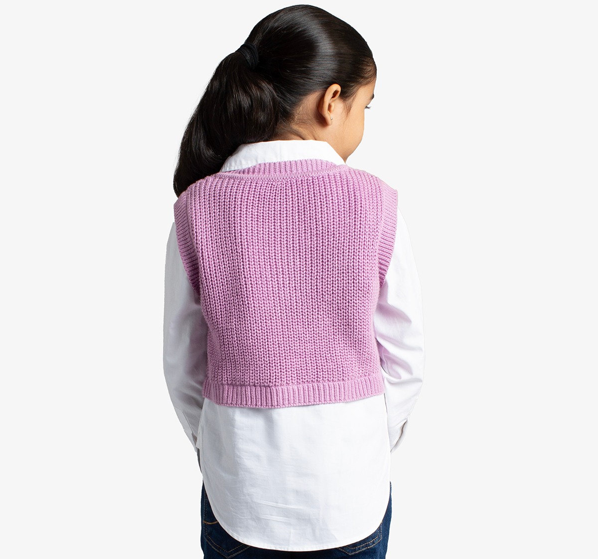 Girls Shirt With Sweater Vest