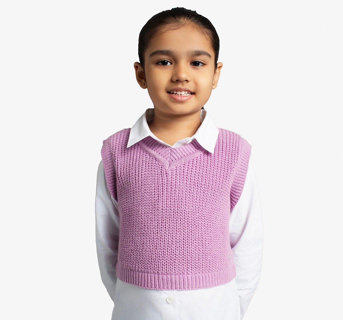 Girls Shirt With Sweater Vest