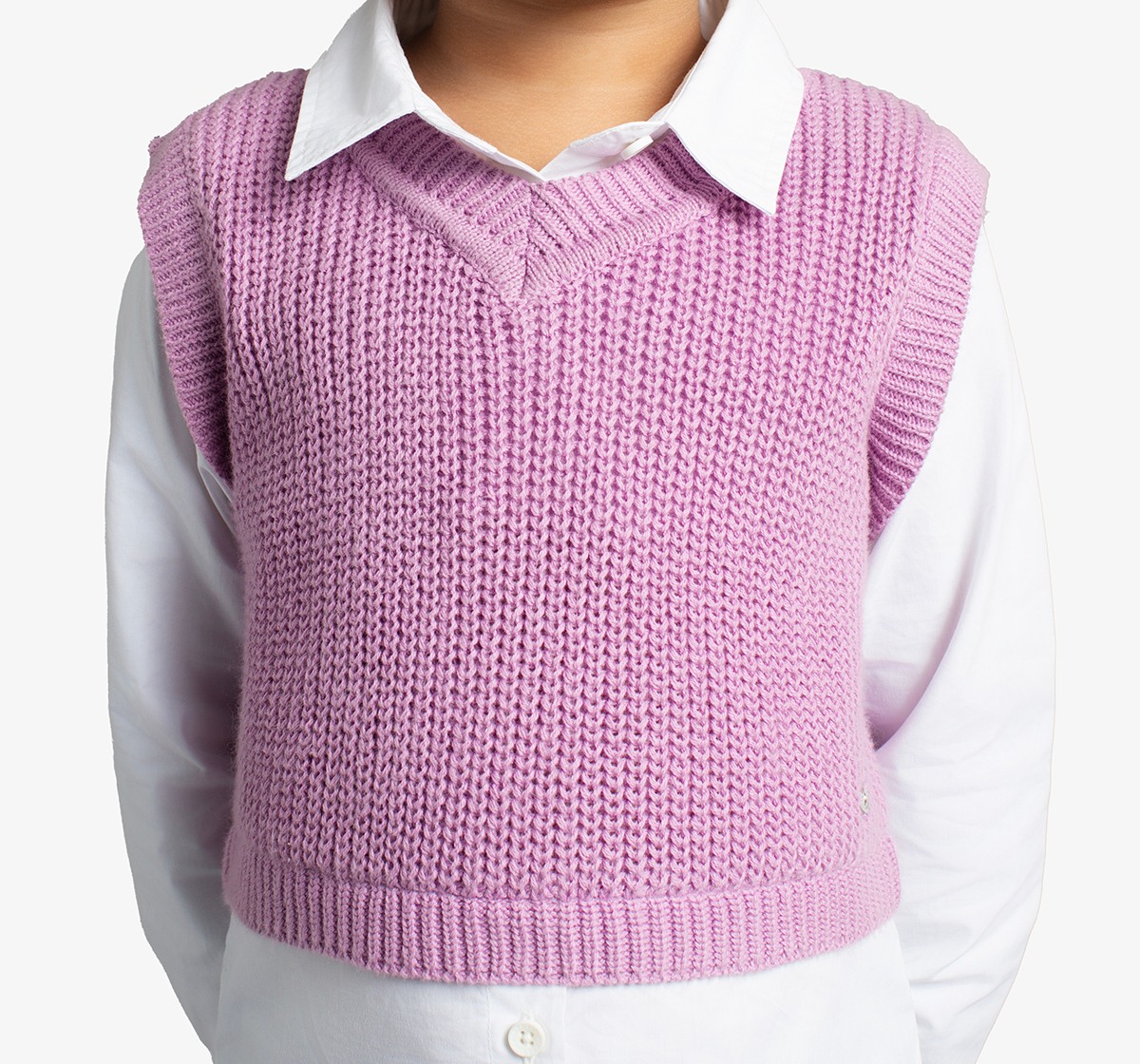 Girls Shirt With Sweater Vest
