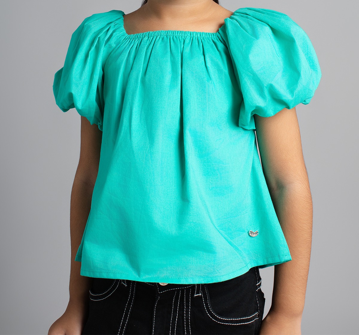 Girls Top With Side Ruching