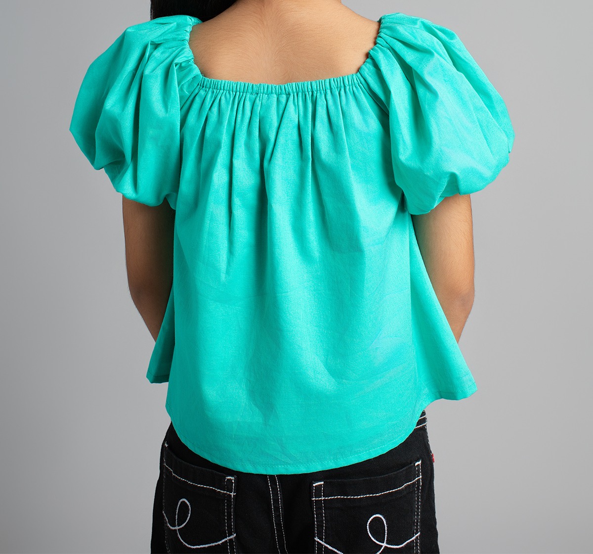Girls Top With Side Ruching