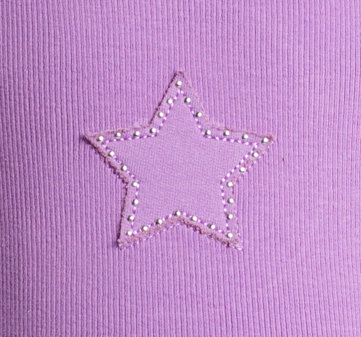 Girls Full Sleeves Ribbed T-Shirt With Star Applique