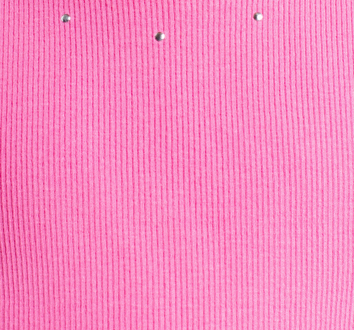 Girls Full Sleeves Ribbed T-Shirt With Metal Studs