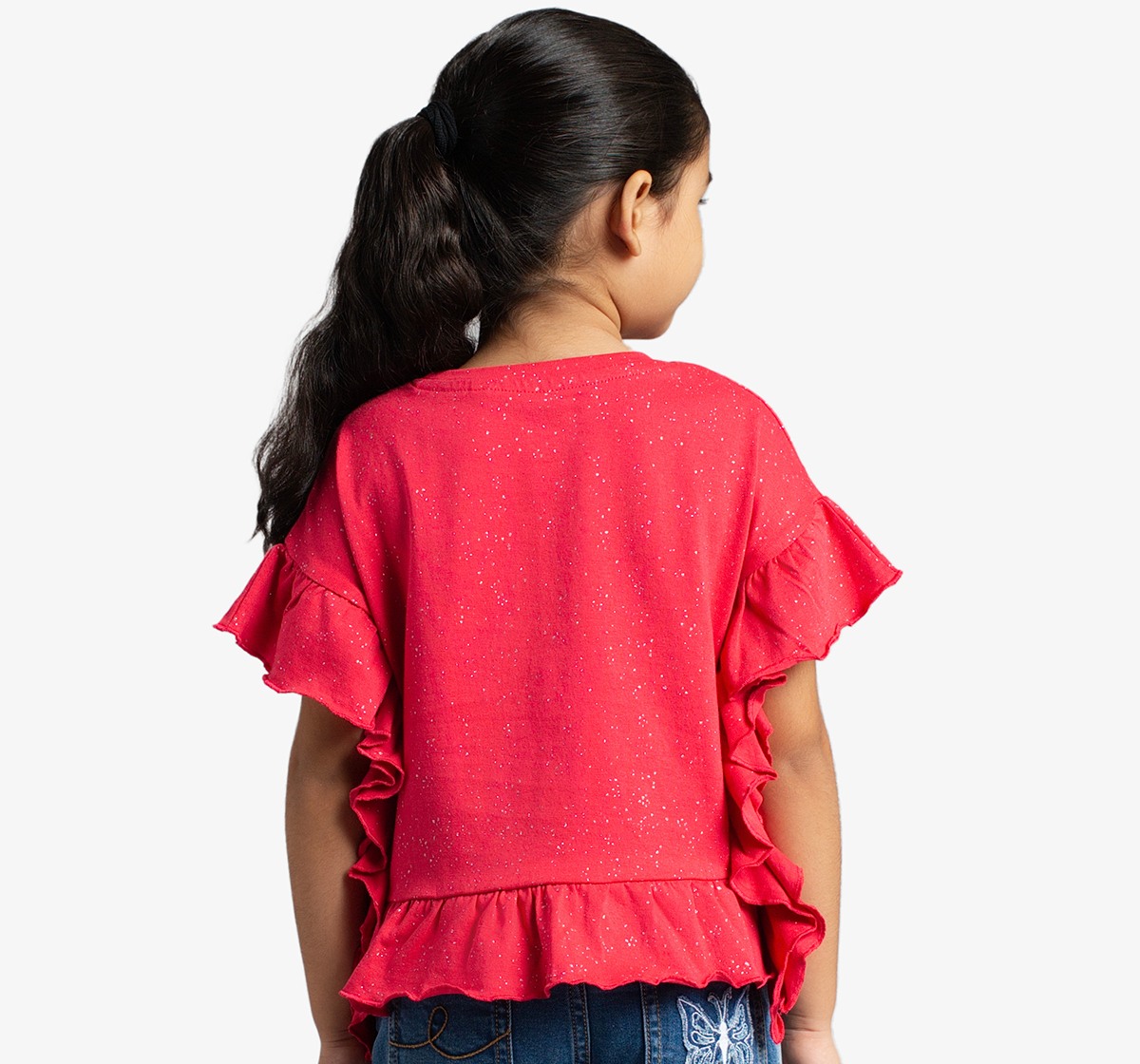 Girls Poncho Top With Ruffles