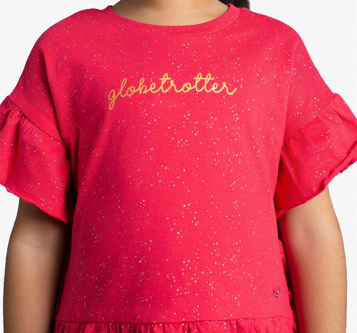 Girls Poncho Top With Ruffles