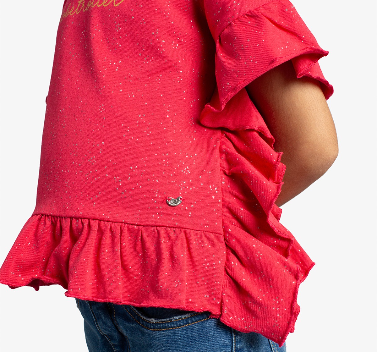 Girls Poncho Top With Ruffles