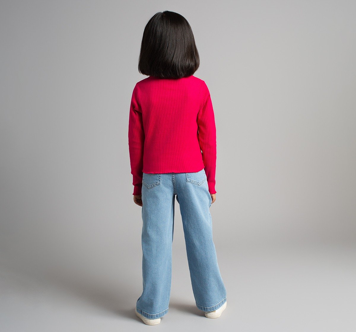 Girls Embroidered Ribbed T-Shirt