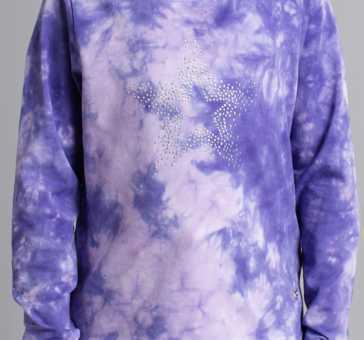 Ed-A-Mamma Girls Full Sleeves Tie Dye T-Shirt - Purple