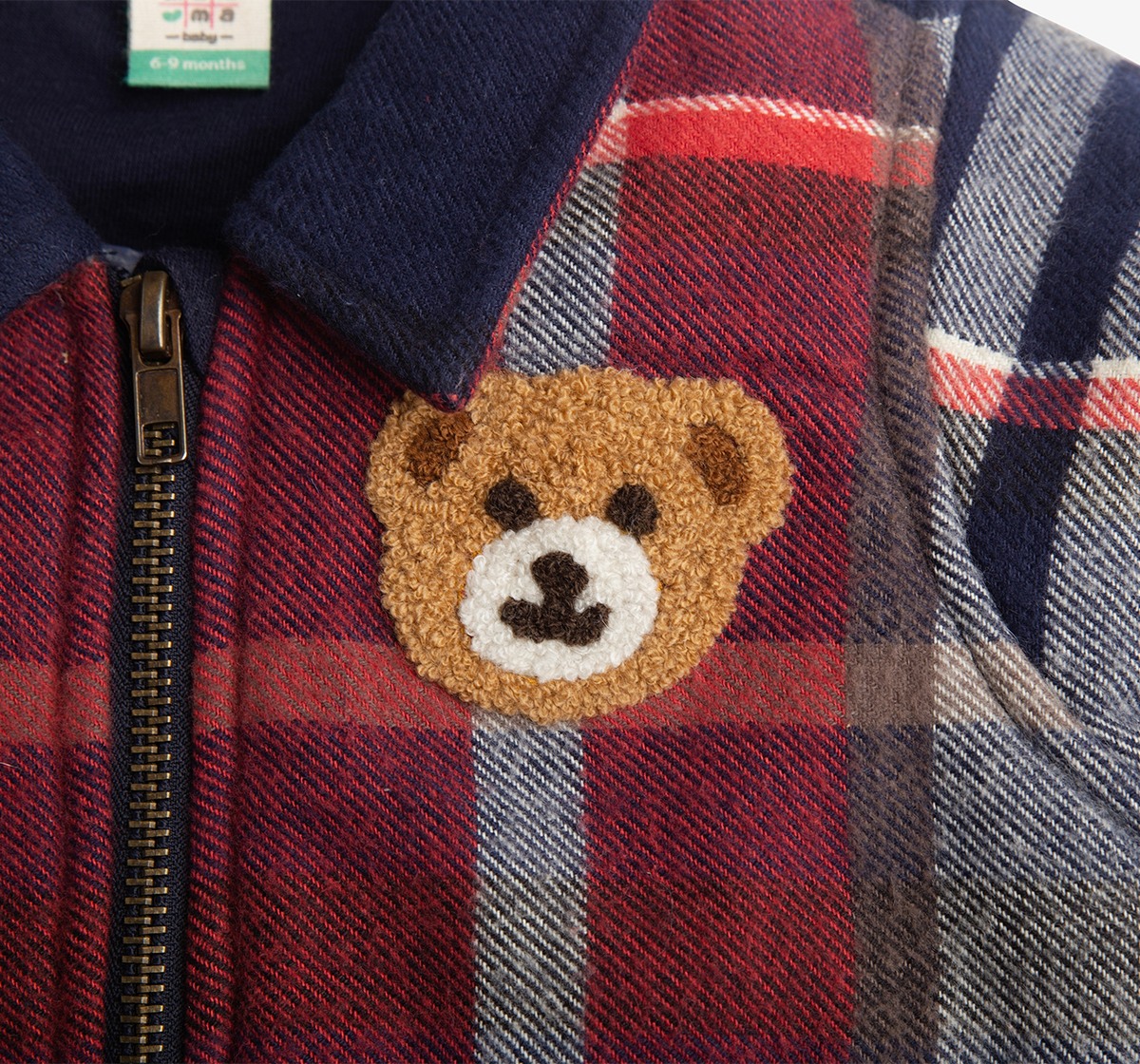 Infant Boys Checkered Heavy Winter Jacket