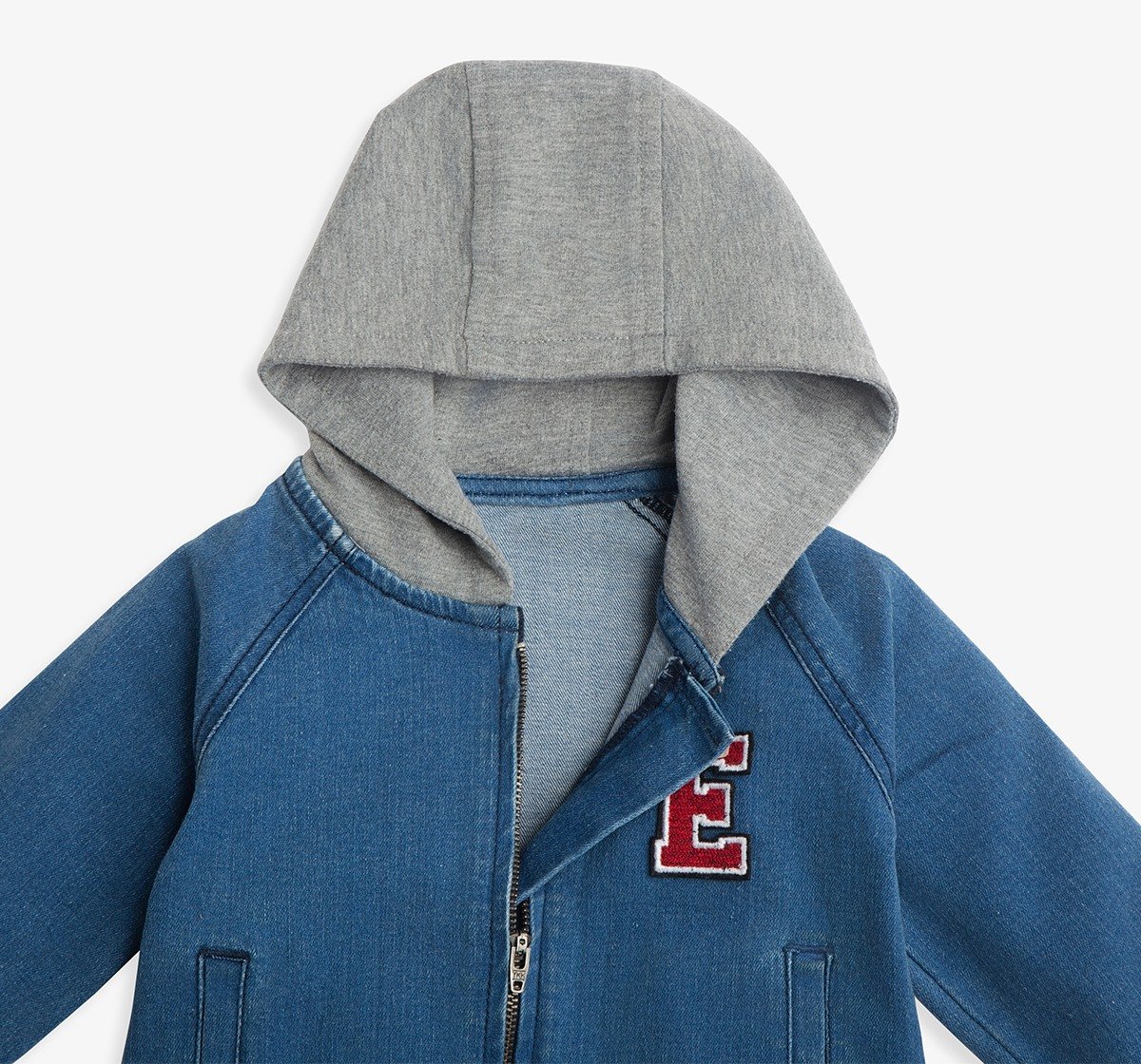 Infant Boys Hooded Denim Jacket