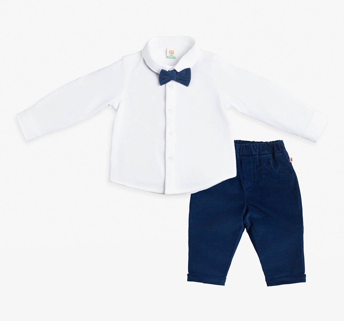 Baby Boys Shirt, Pant Waist Coat & Bow 3 Pc Partywear Set