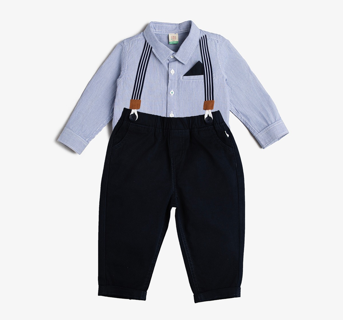 Baby Boys Shirt And Suspender Pant 2 Pc Partywear Set