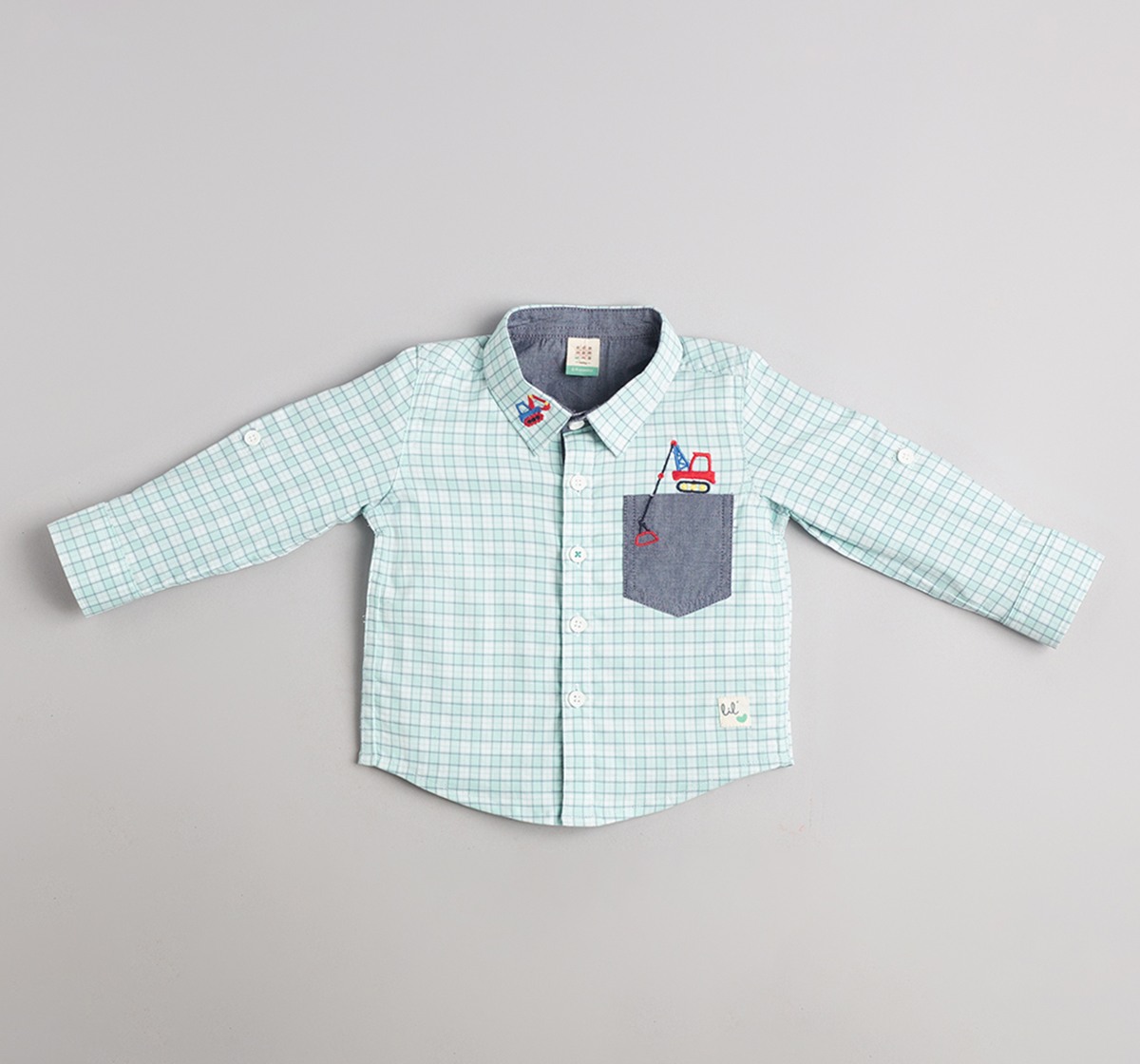 Baby Boys Embroidered Checks Shirt