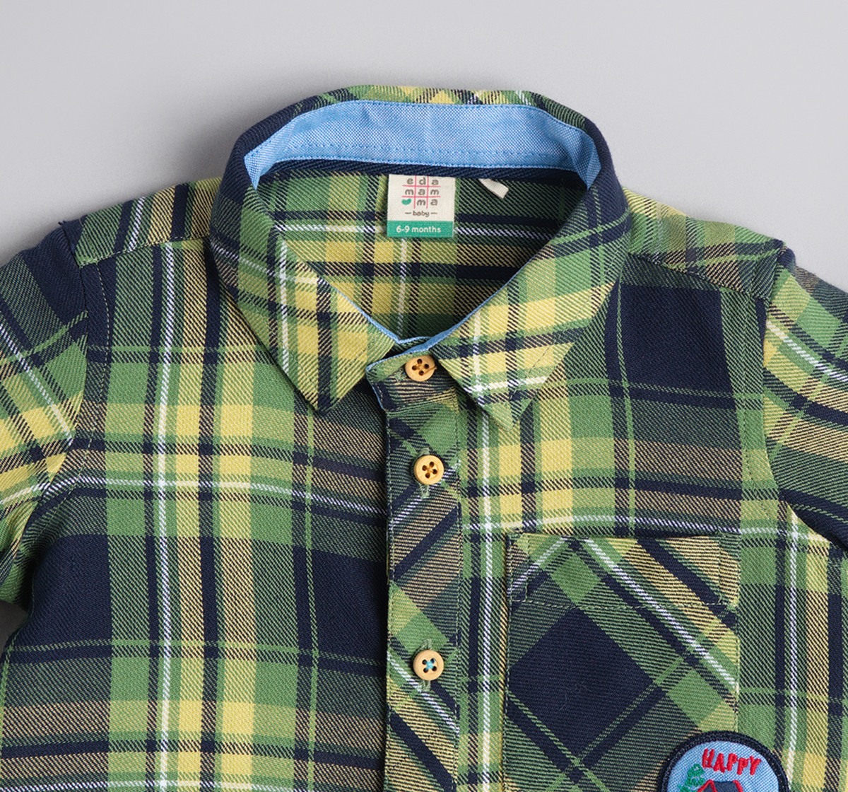 Baby Boys Checks Shirt With Applique