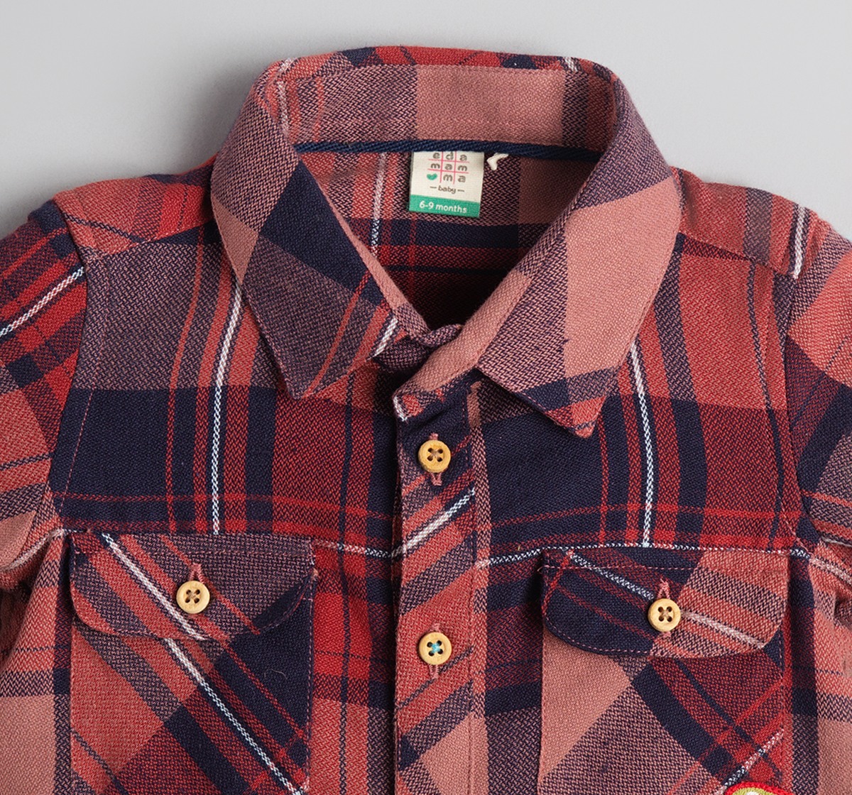 Baby Boys Checks Shirt With Badge