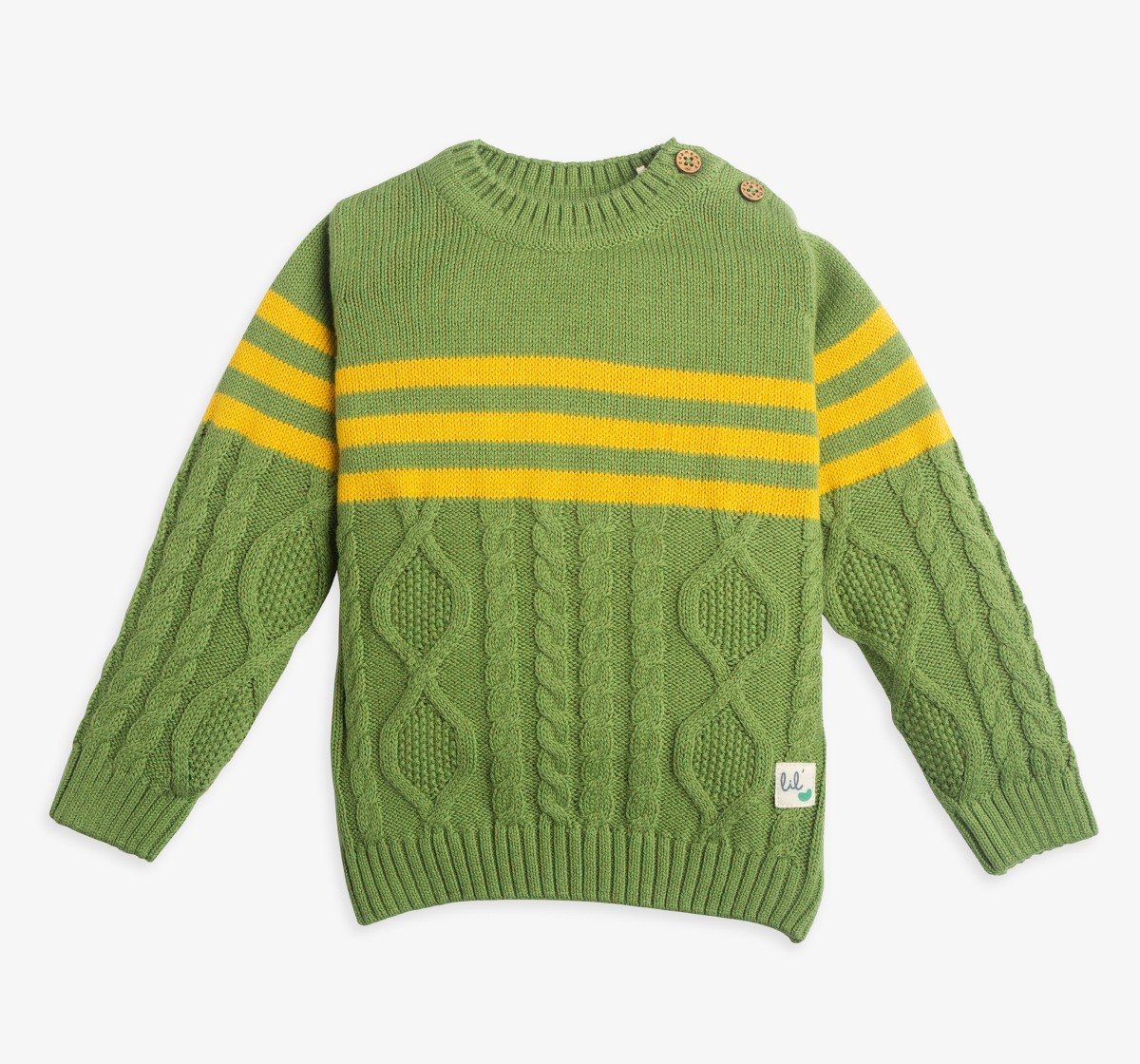 Infant Boys Sweater With Cabling & Beanie