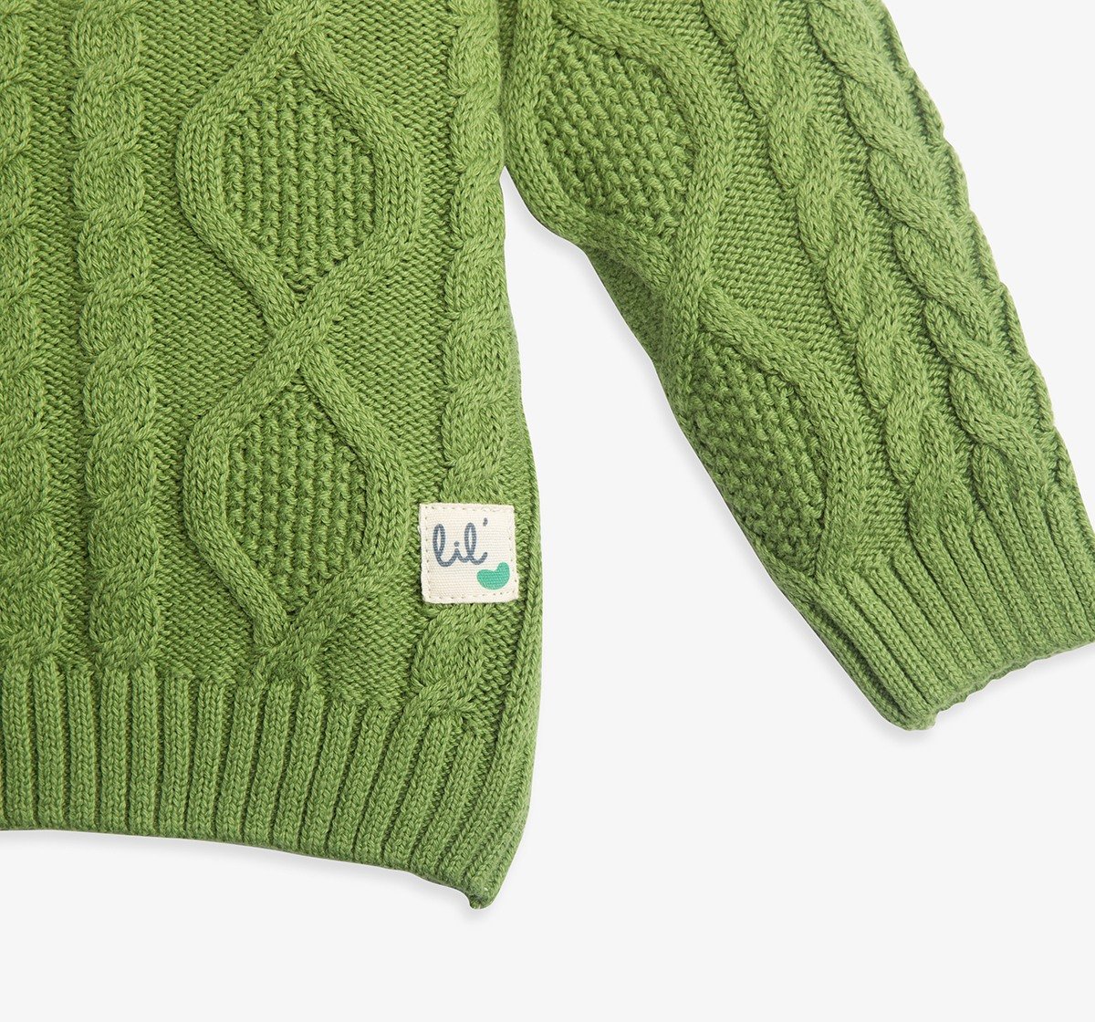 Infant Boys Sweater With Cabling & Beanie