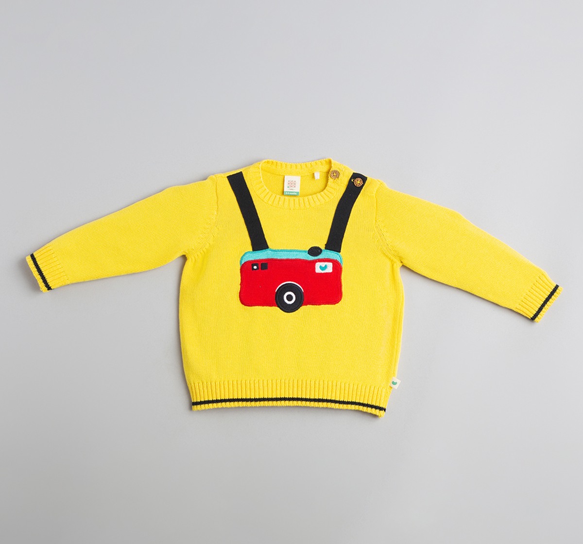 Baby Boys Sweater With Intarsia & Beanie