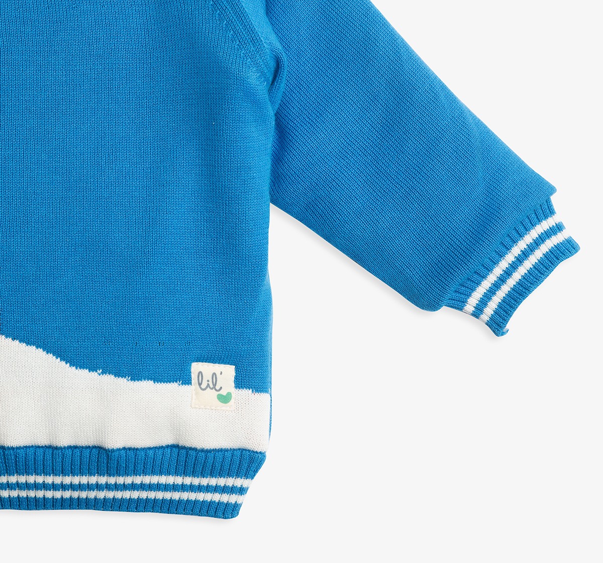 Infant Boys Sweater With Intarsia & Beanie