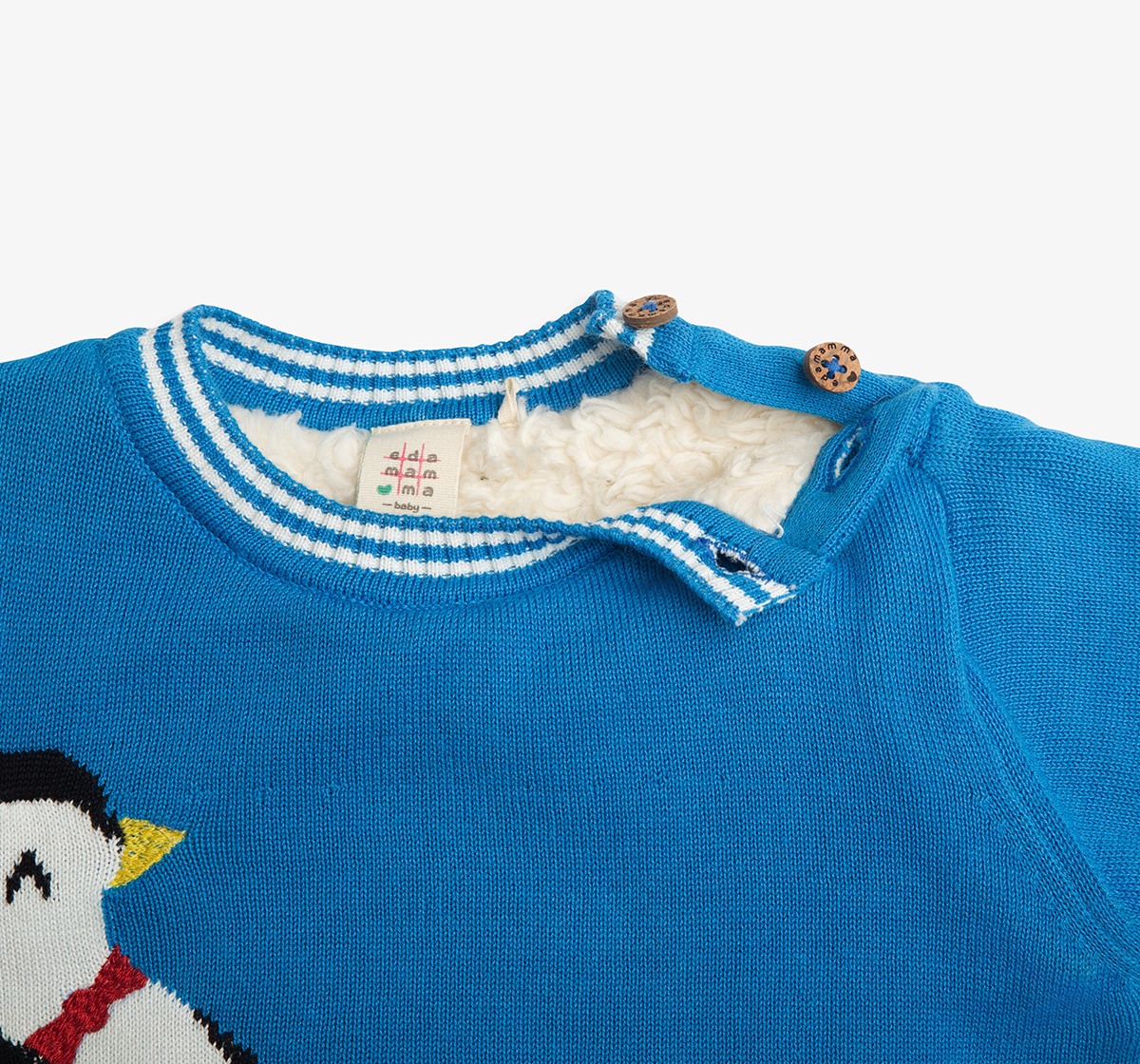 Infant Boys Sweater With Intarsia & Beanie