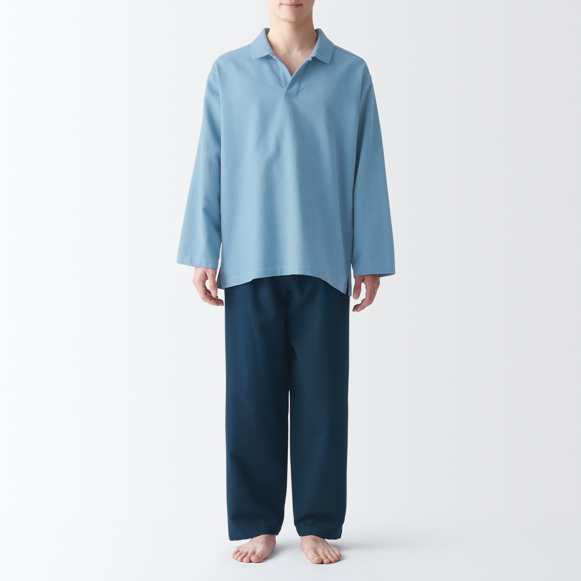 MUJI | Kapok blended skipper Long Sleeve pajamas