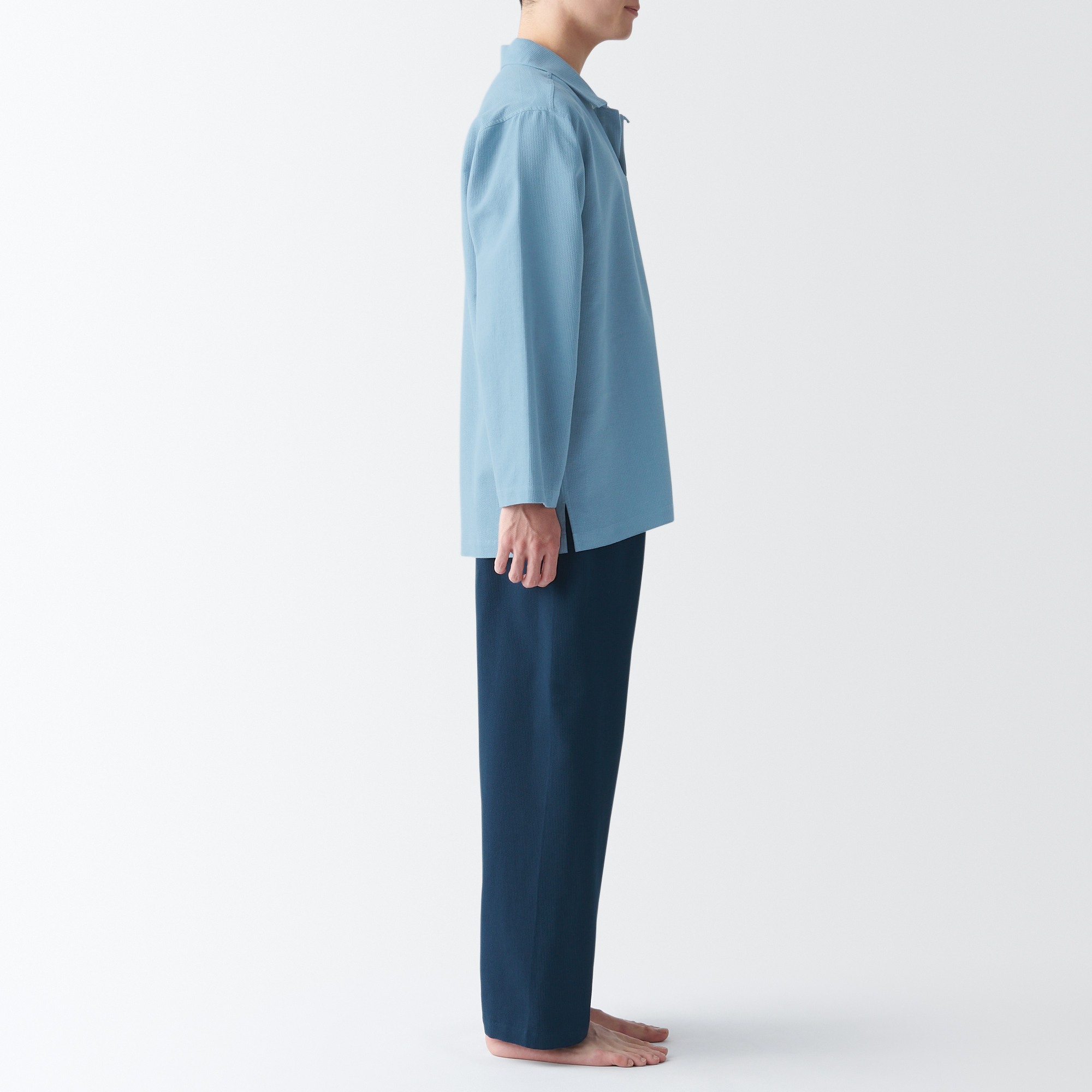 MUJI | Kapok blended skipper Long Sleeve pajamas