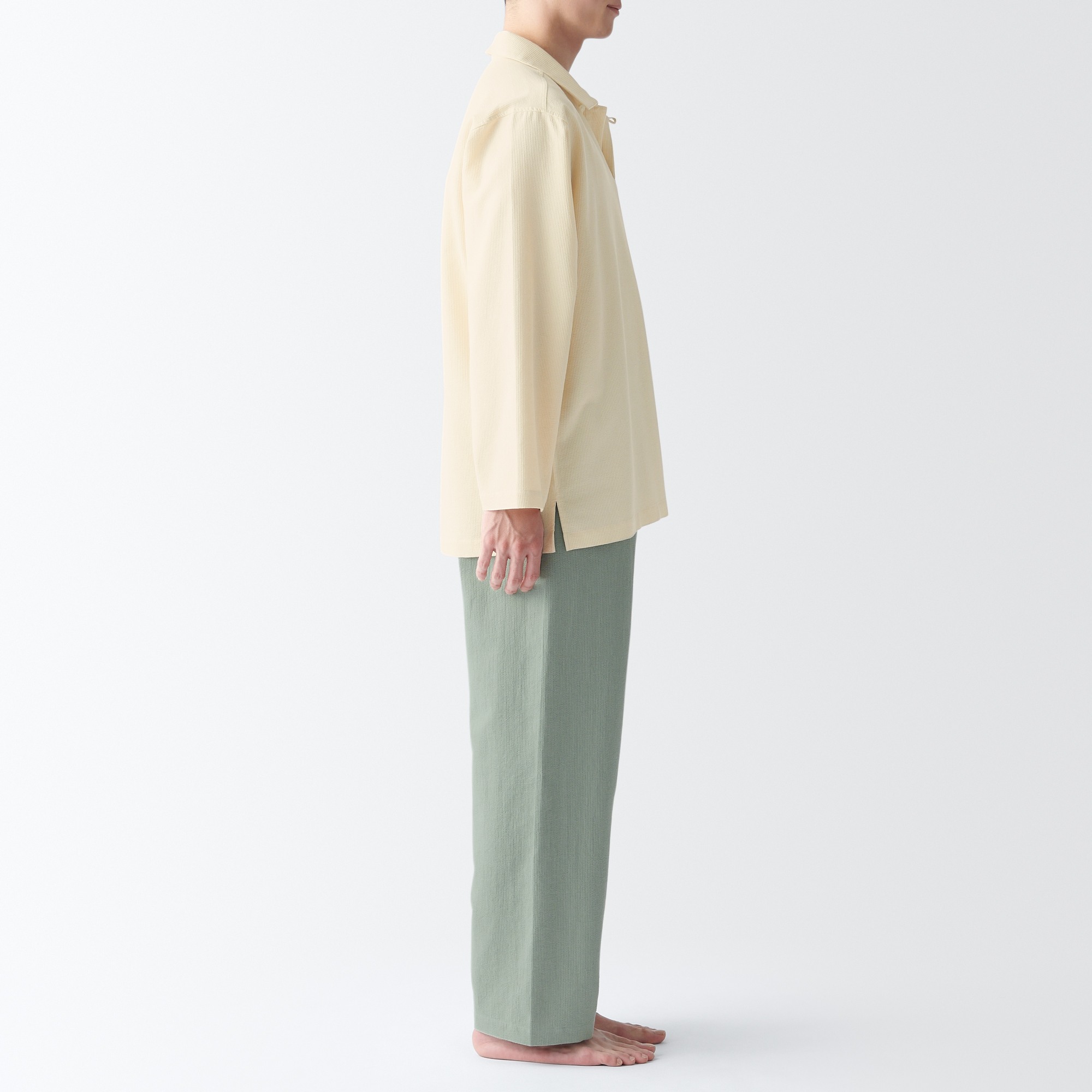 Kapok blended skipper Long Sleeve pajamas
