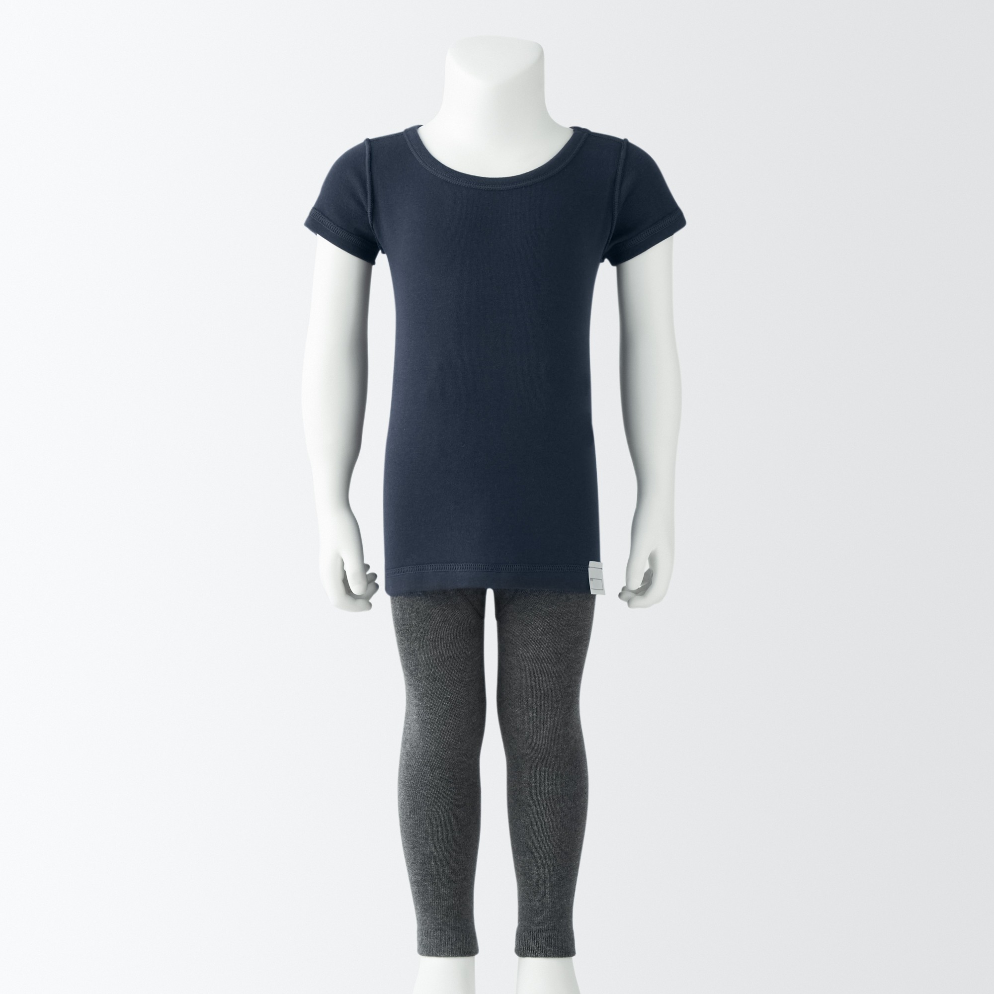 MUJI | Rib knit Crew neck Short Sleeve T-Shirt