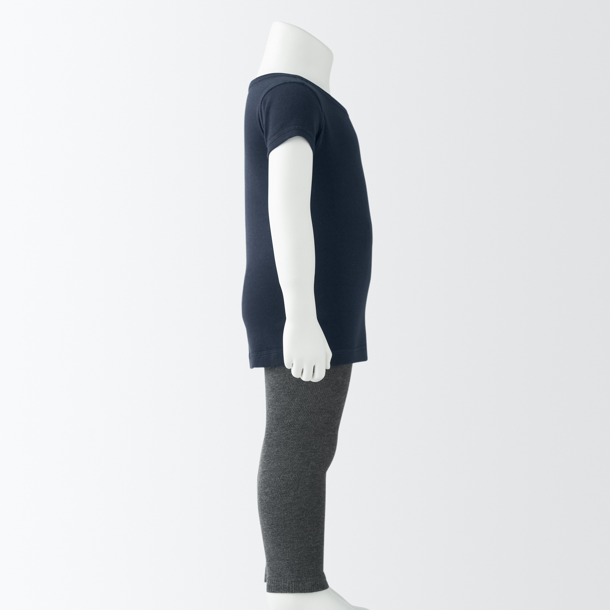 MUJI | Rib knit Crew neck Short Sleeve T-Shirt