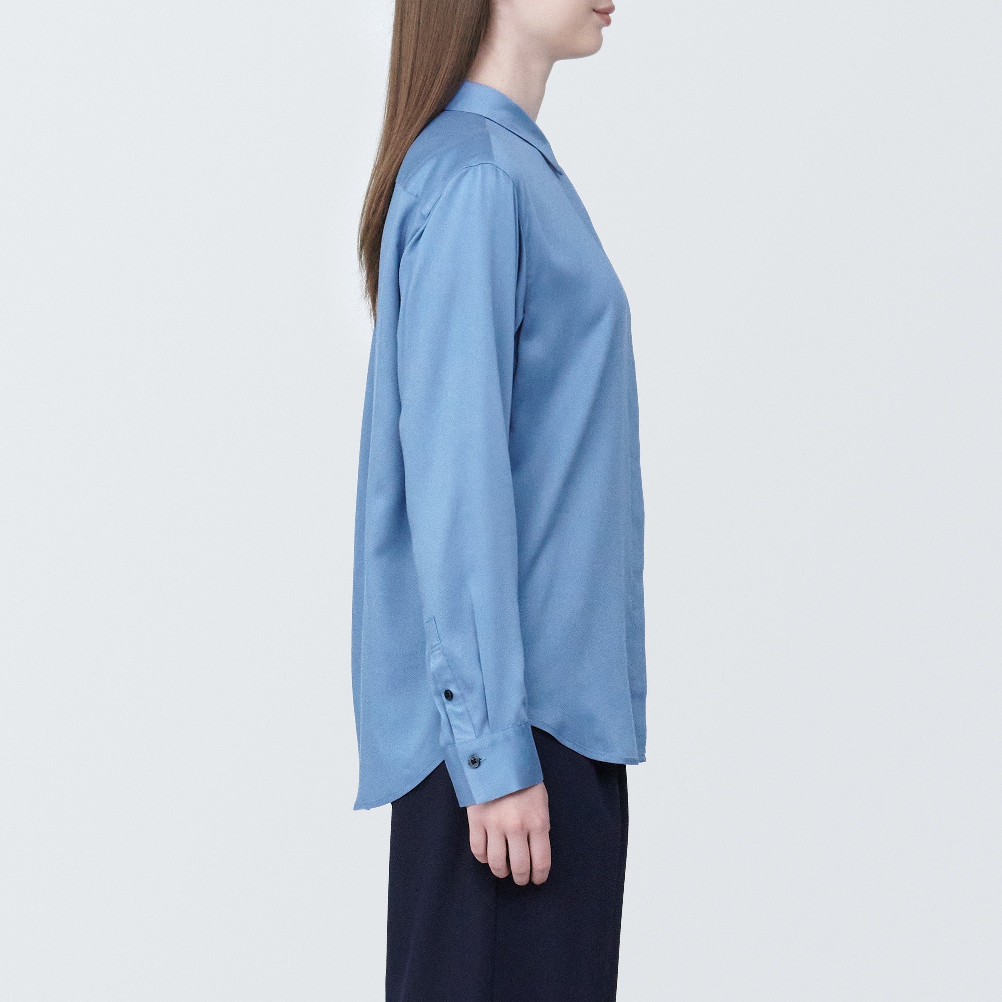 Rayon blend regular collar Long Sleeve blouse(OS)
