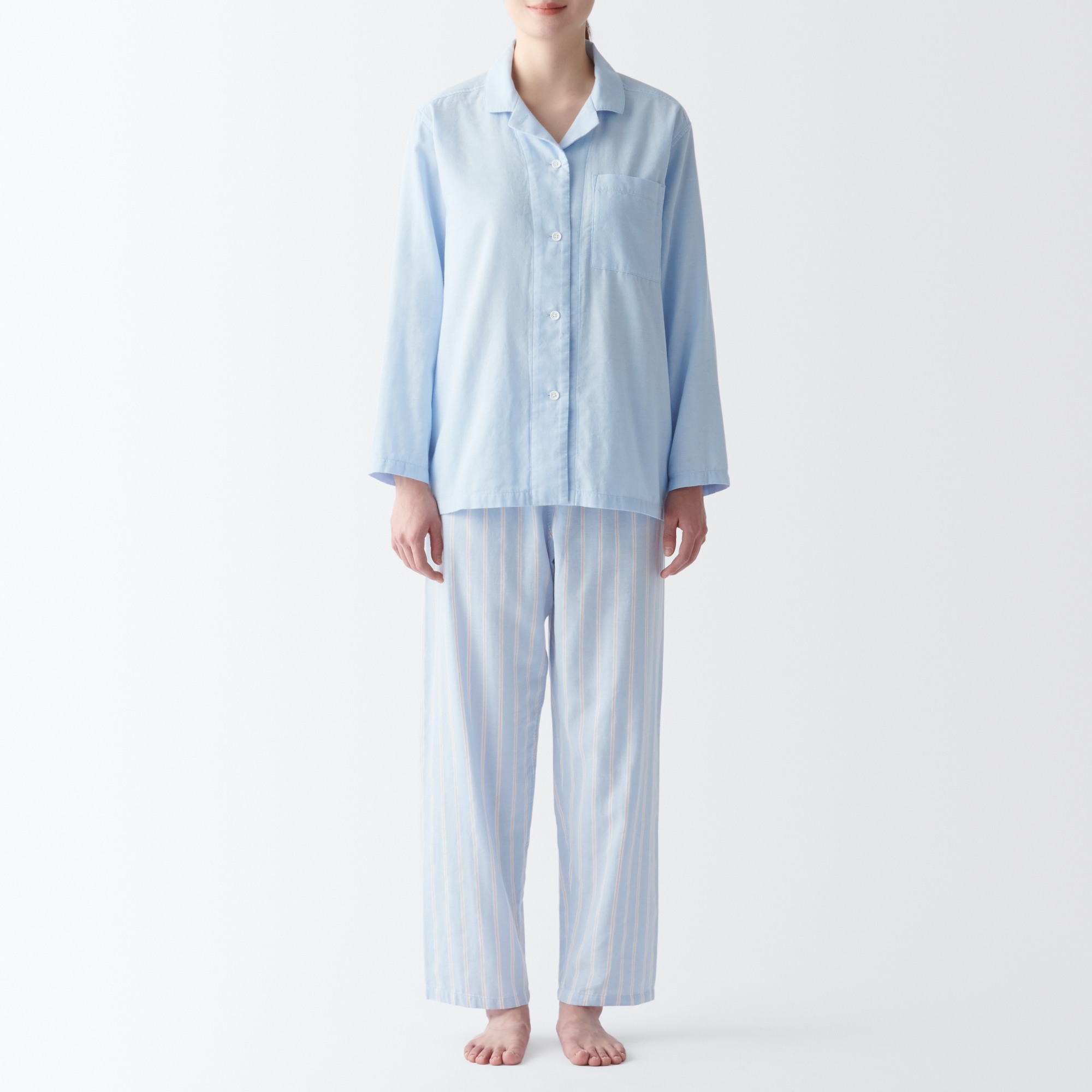 Side Seamless Double Gauze long sleeves Pajamas