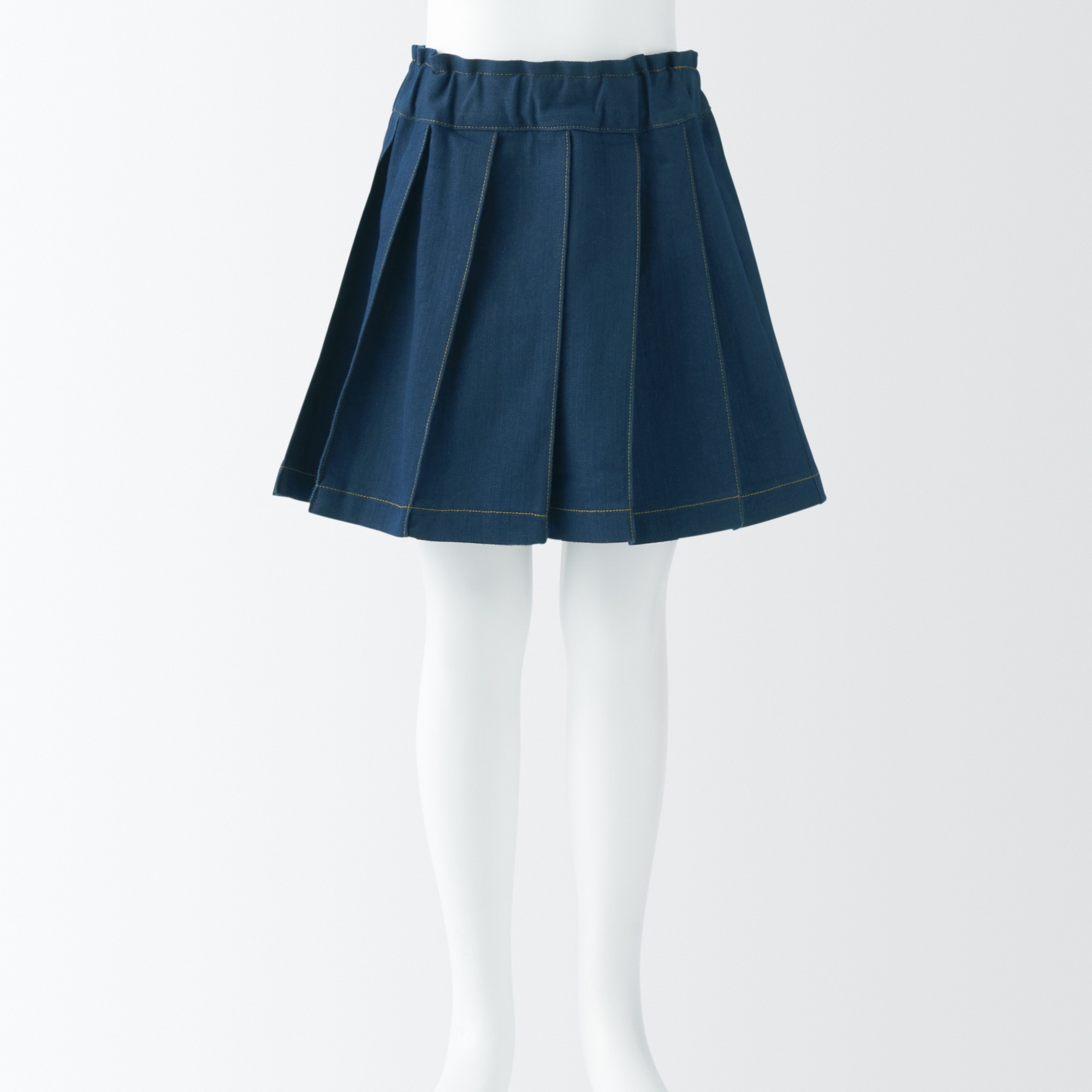 Stretch denim like pleated skirt pants